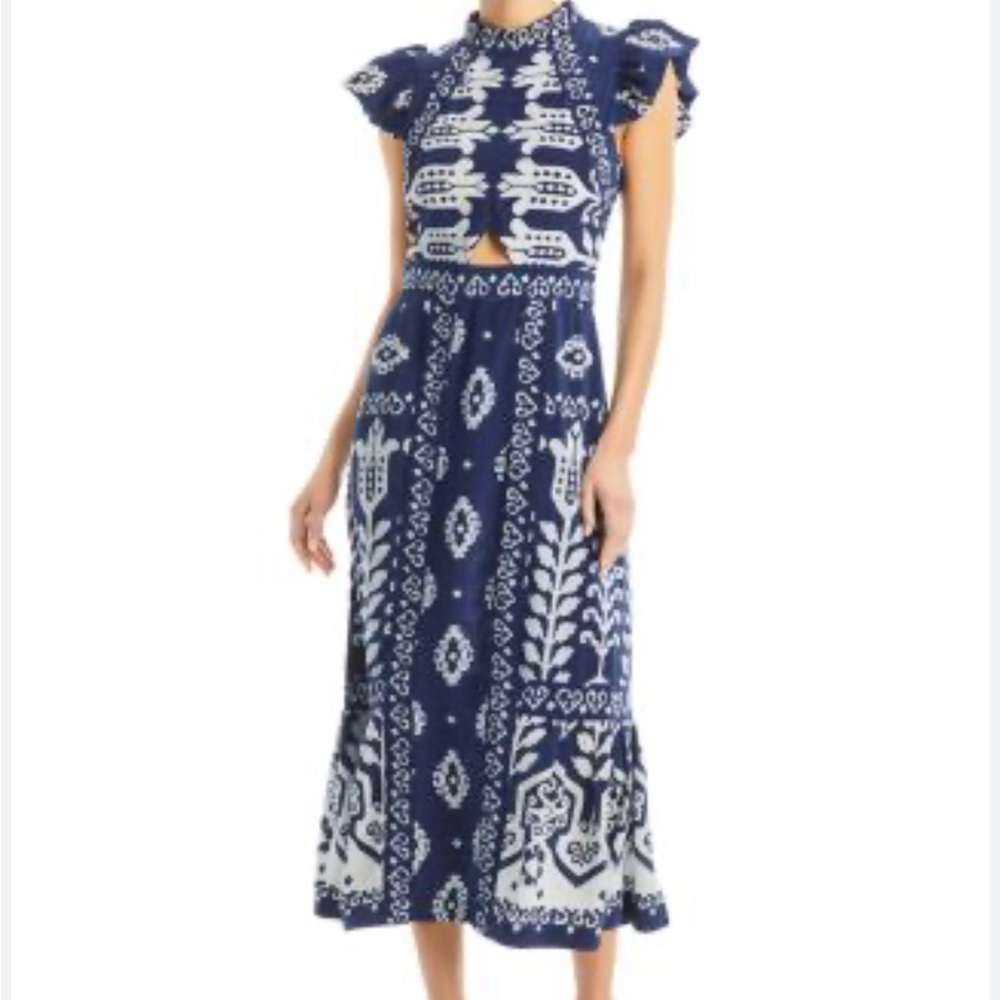 Sea New York Sonia Printed short sleeve midi dress